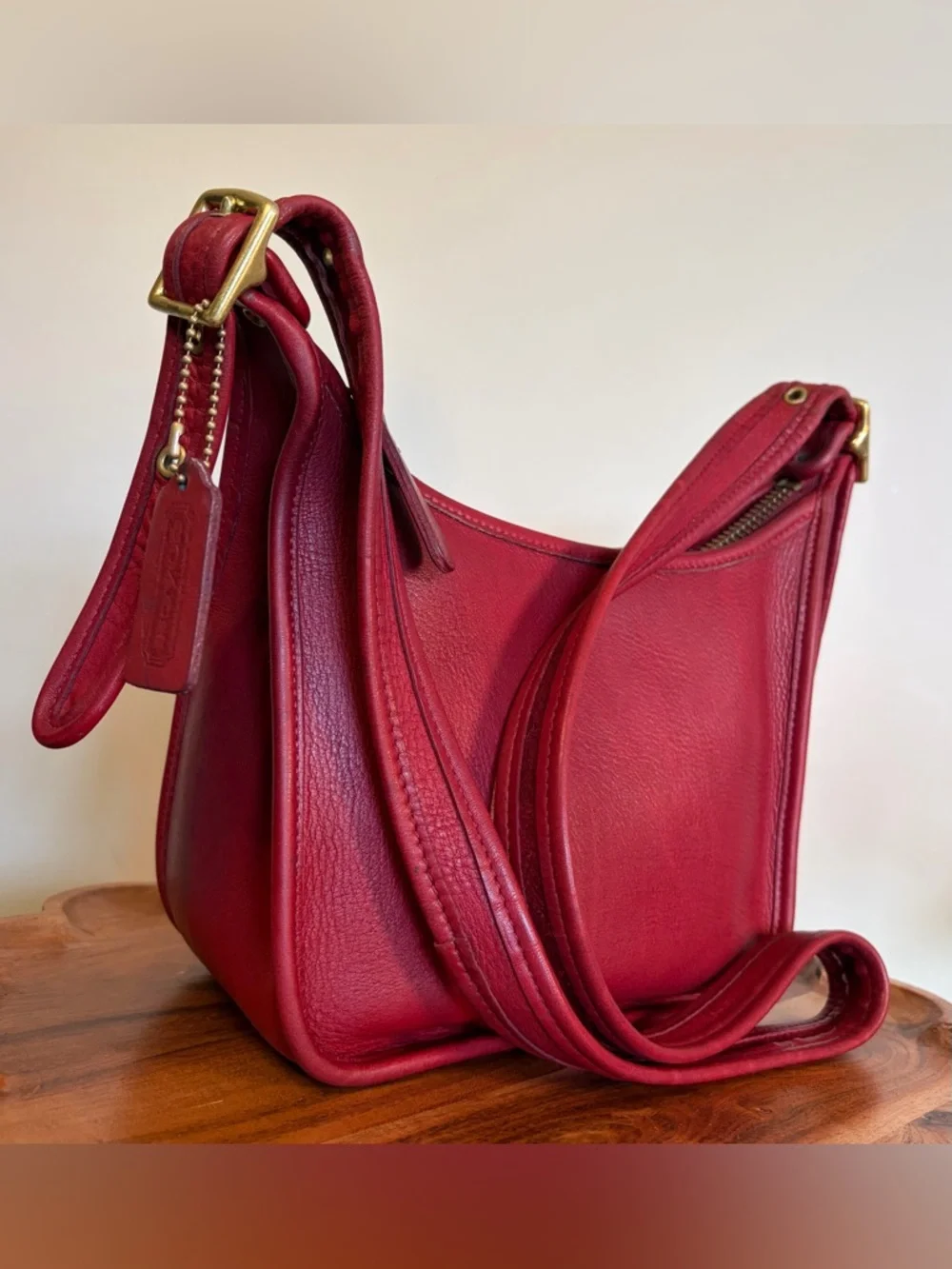 Vintage COACH Red Janice Legacy Zip Red Leather Crossbody 9950 RARE EUC - Picture 16 of 17